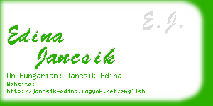 edina jancsik business card